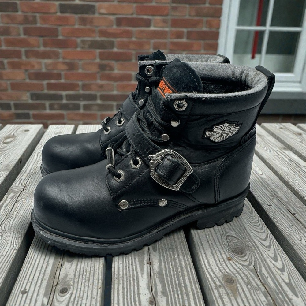 Harley-Davidson🔥 Womens 🤑Faded Glory Motorcycle Boots 🖤Lace Up Leather 6.5